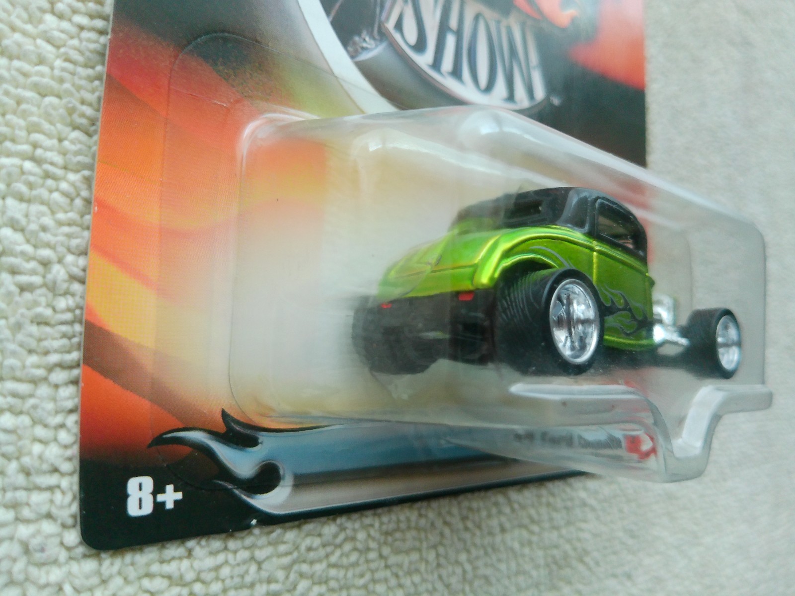 2006 Hot Wheels Street Show 32 Ford Coupe 3/32 Green & Black w/Real Rider NIB!