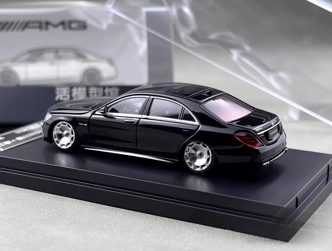 RM 1:64 Black S63 W222 V12 VIP Luxury Sedan Sports Model Diecast Metal Car