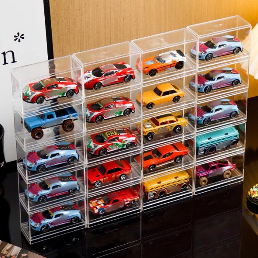 10-100x Acrylic Display Case Protection Box For 1:64 Scale Car Diecast Model Toy