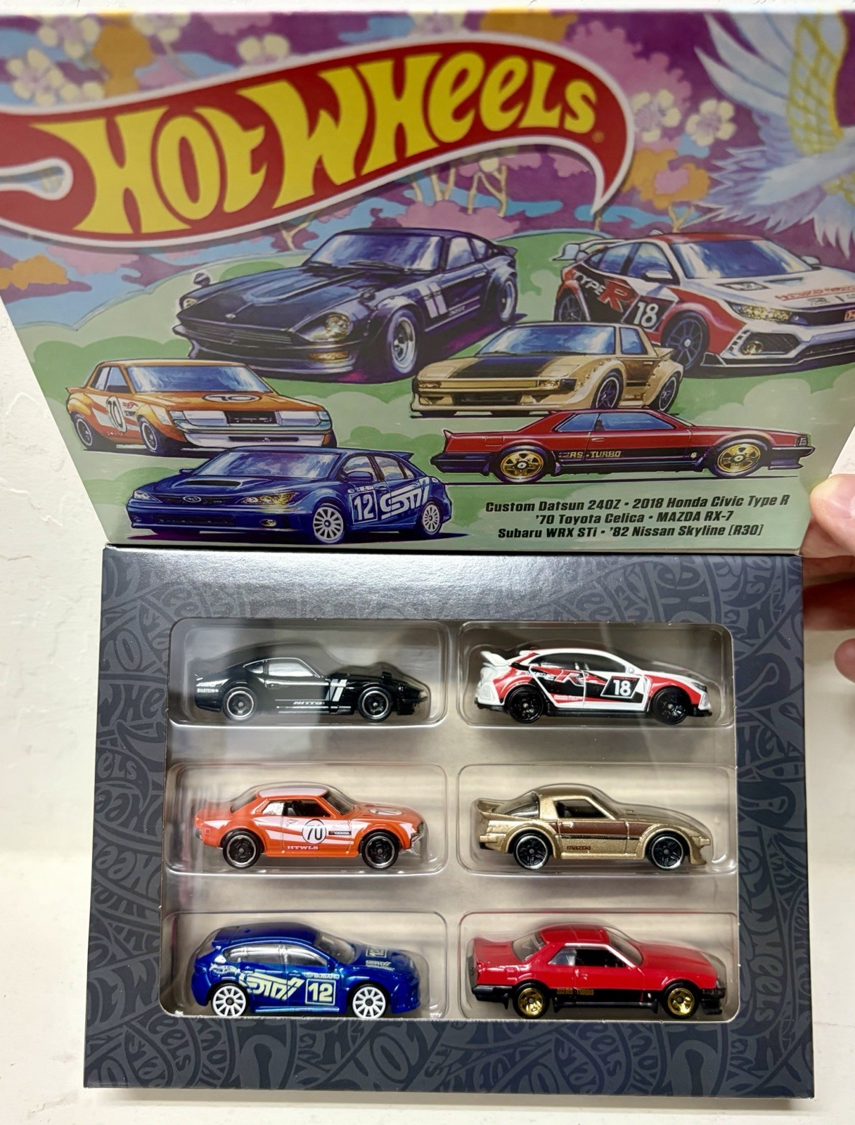 Hot Wheels Japanese Classics 6-Pack. Datsun Honda Toyota Subaru Mazda Nissan JDM