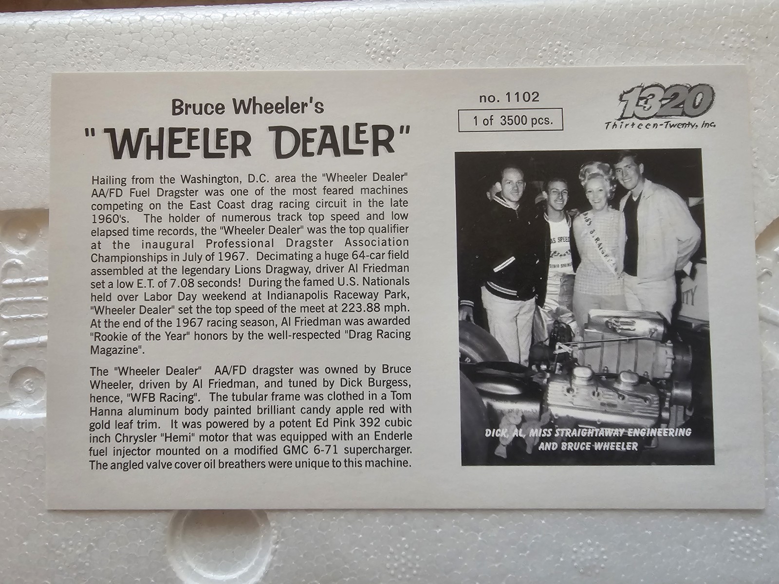 Bruce Wheeler’s “WHEELER DEALER” The Fuelers 1/24 By 1320 Inc.