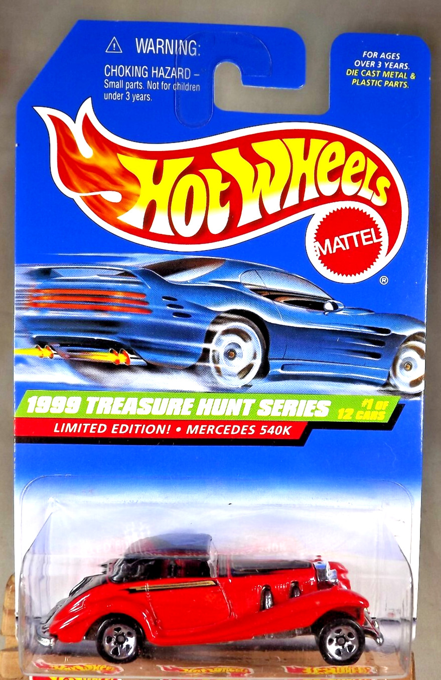 1999 Hot Wheels #929 Treasure Hunt Series 1/12 MERCEDES 540K Red w/Chrome 5 Sp