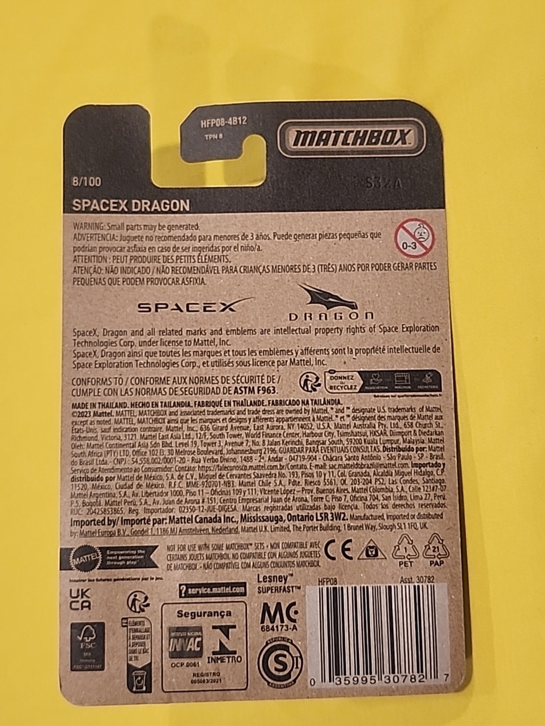 Matchbox 70 Years SpaceX Dragon 8/100 ELON MUSK CAPSULE 🔥A3