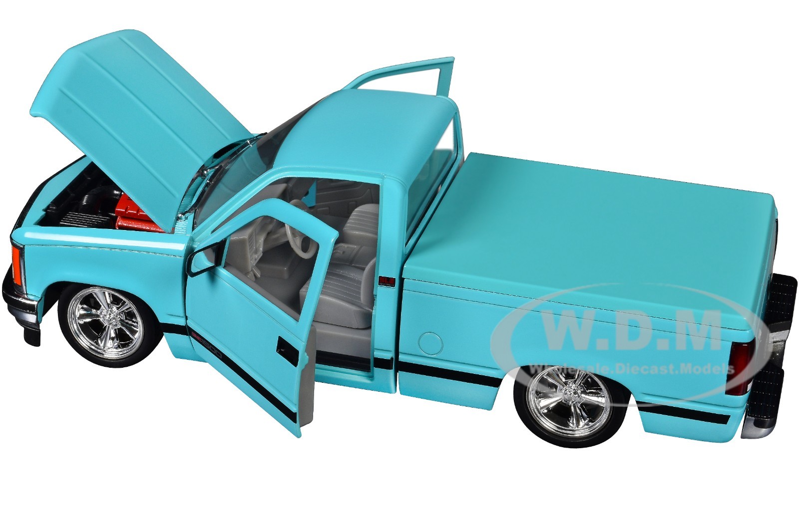 1988 GMC SIERRA 1500 CUSTOM PICKUP LIGHT BLUE 1/24 DIECAST BY M2 40300-140 B