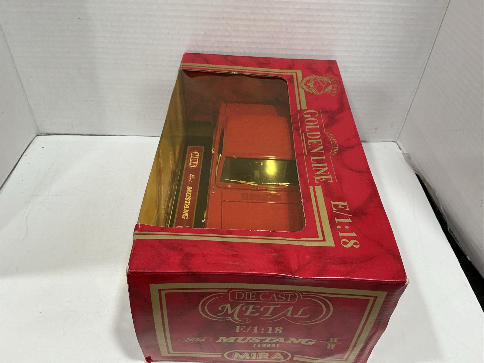 MIRA GOLDEN LINE 1965 Ford Mustang ~ Red Hard Top 1:18 Die Cast Car