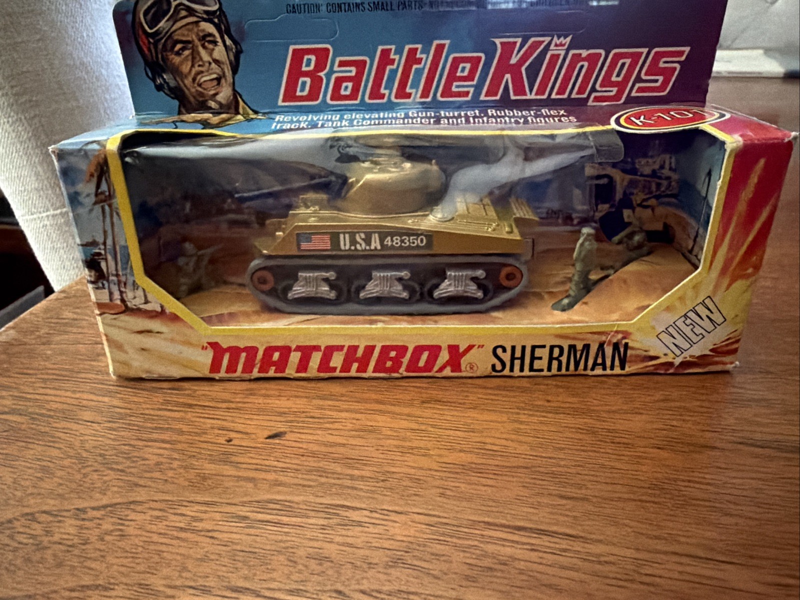 Matchbox Battle Kings Sherman Tank K-101 1974 Vintage with Soldier’s/Orig Box