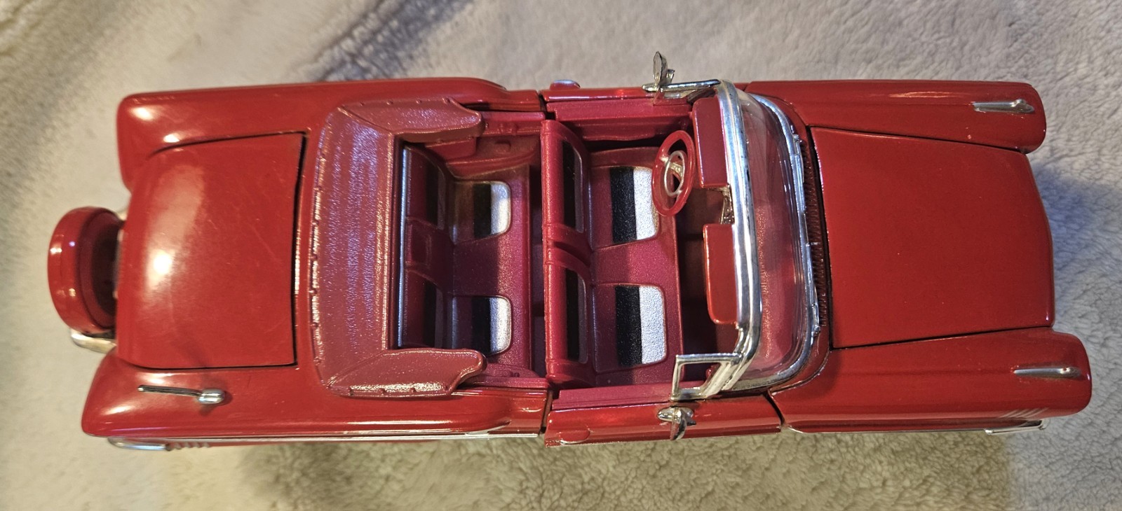1958 Chevy Impala Convertible 1:24 Red NO BOX Diecast Vintage Car