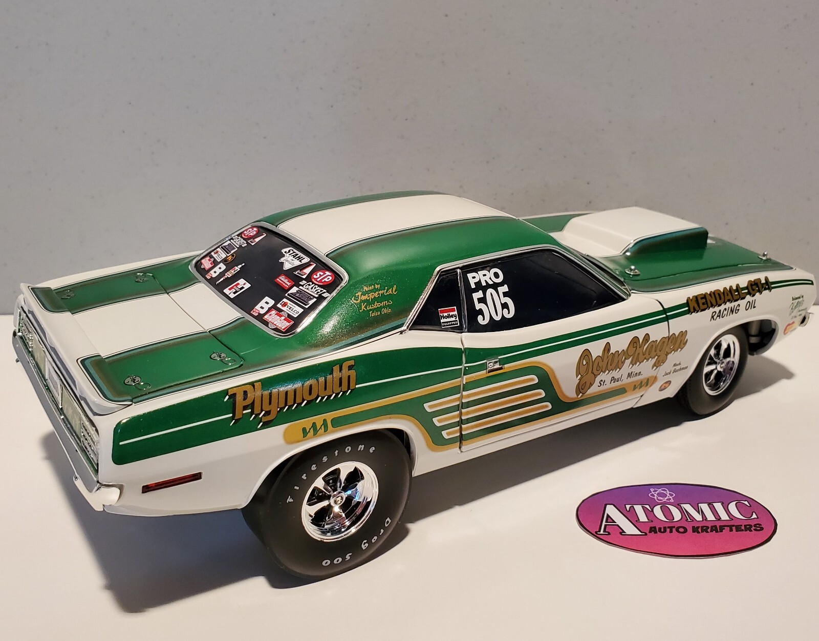1:18 JOHN HAGEN 1968 SS/B & 1970 PRO STOCK CUDA 2 car set, Free Shipping