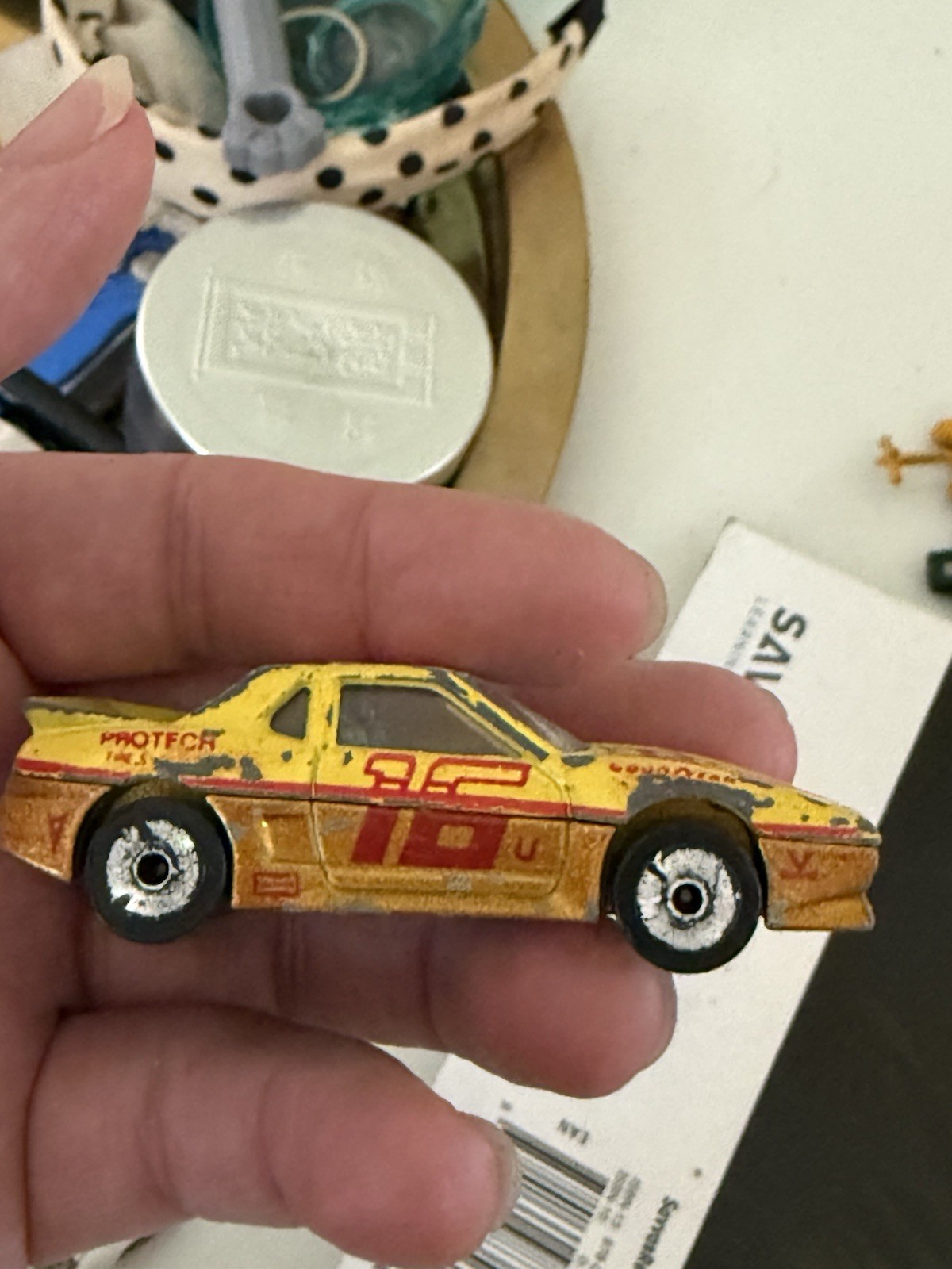 VINTAGE 1985 MATCHBOX PONTIAC FIERO PROTECH #16 Gary B VERY RARE prism wheels