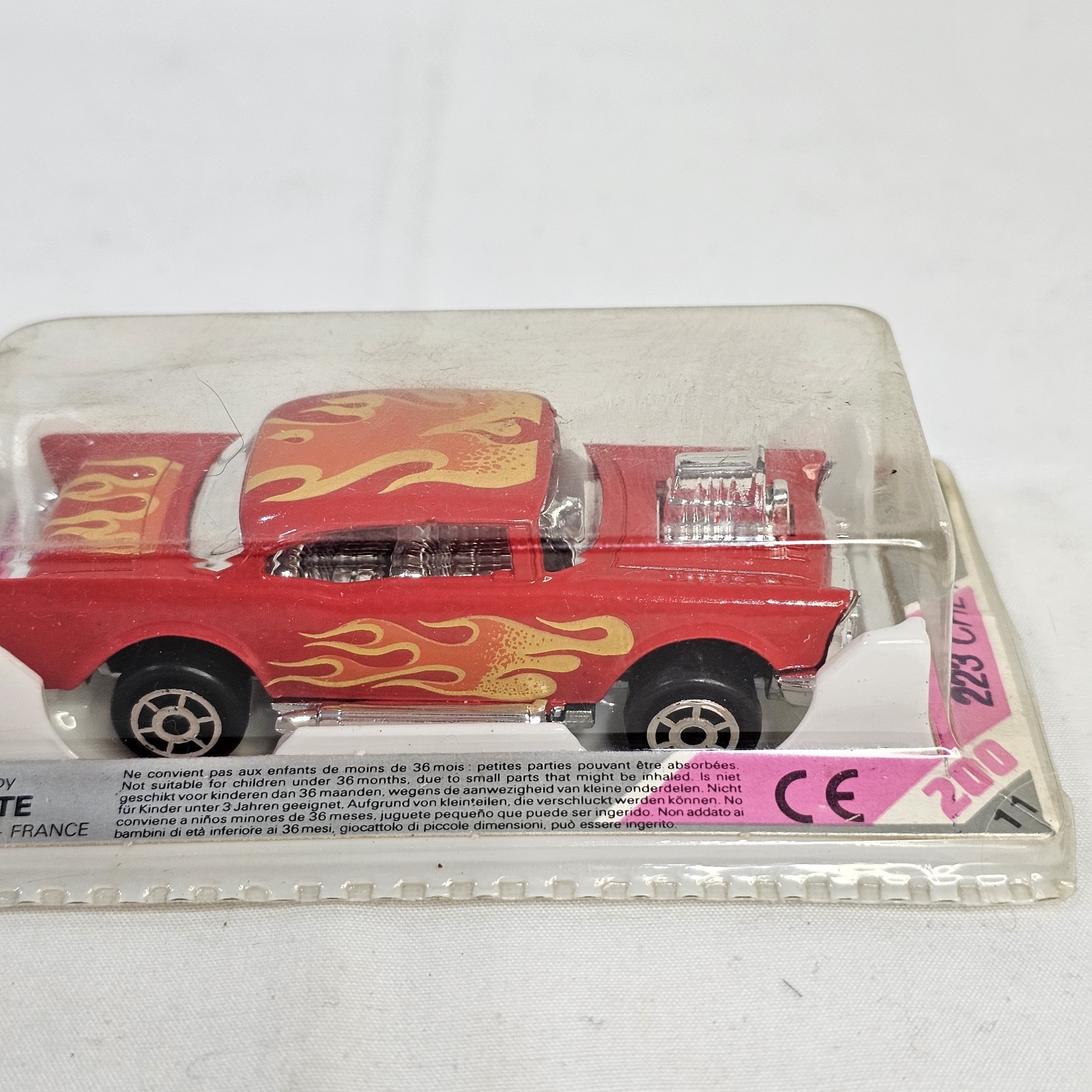 Majorette 223 1957 Chevy Bel Air Hot Rod Red Flames 1/64 Vintage Sealed New