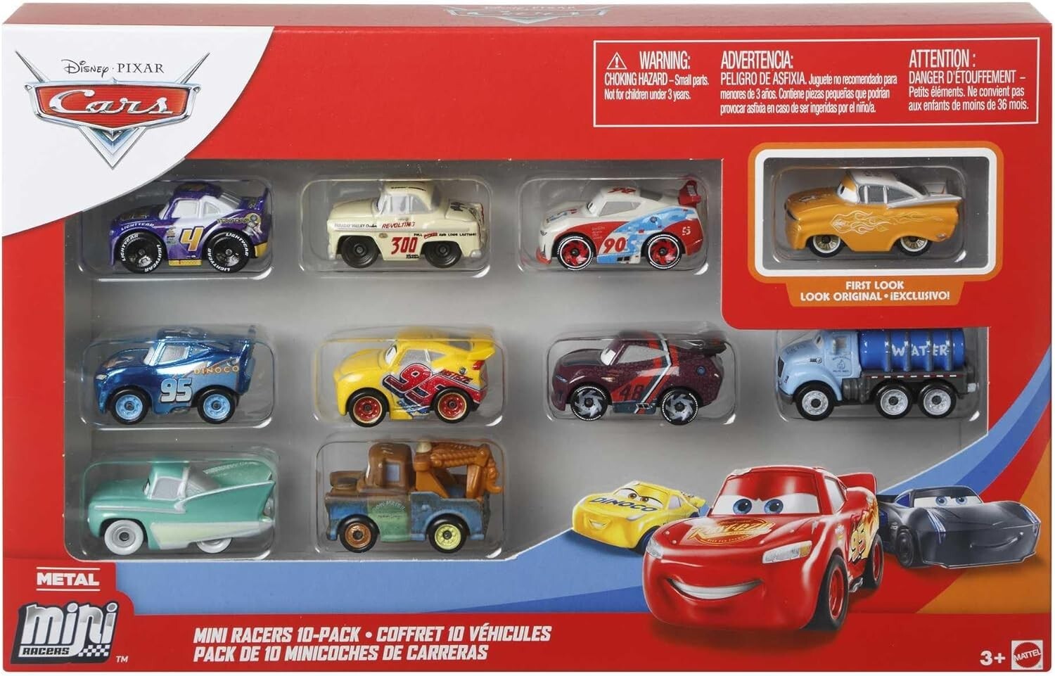 Mattel Disney and Pixar Cars Die Cast Mini Racers 10 Pack, Styles May Vary