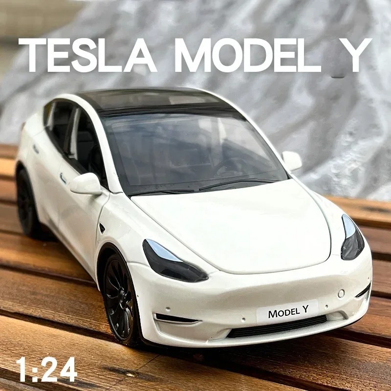 1:24 Tesla Model 3 Model Y Alloy Car Model Diecast Metal Toy Vehicles Car Model