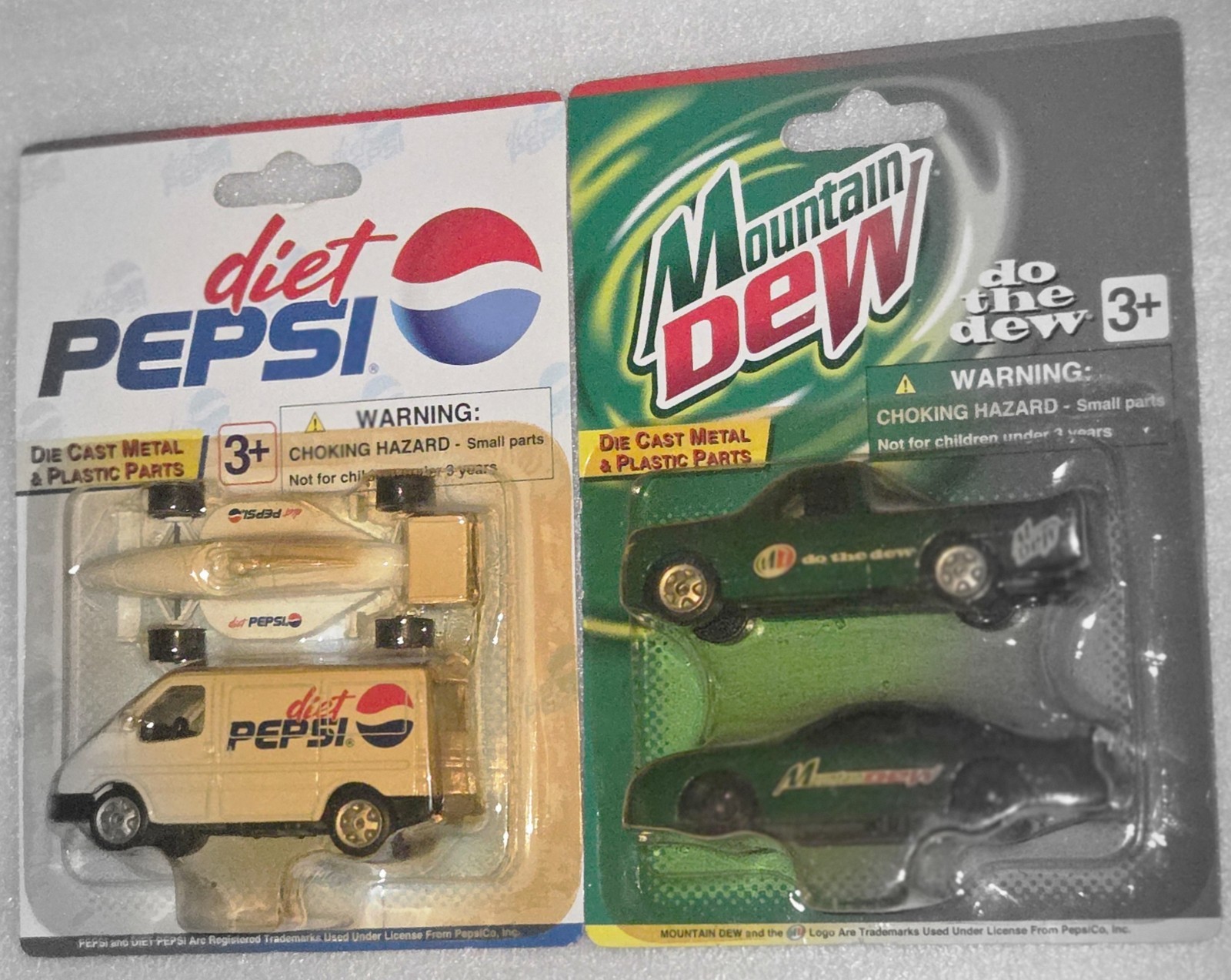Die cast metal and plastic part Soda Vehicles