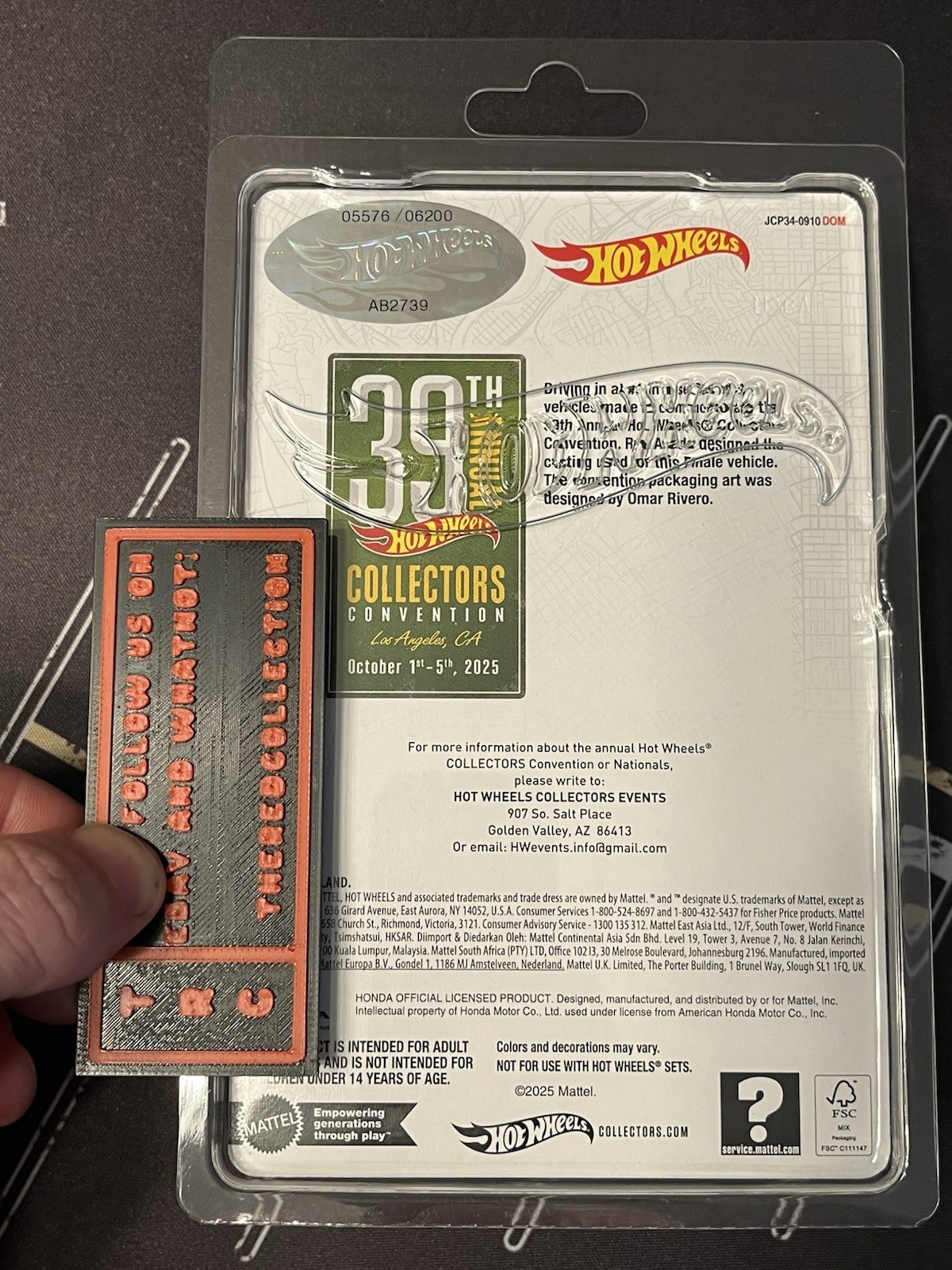 Hot Wheels 2025 Convention – 1999 Honda Civic Type R EK9 – 5576 of 6200