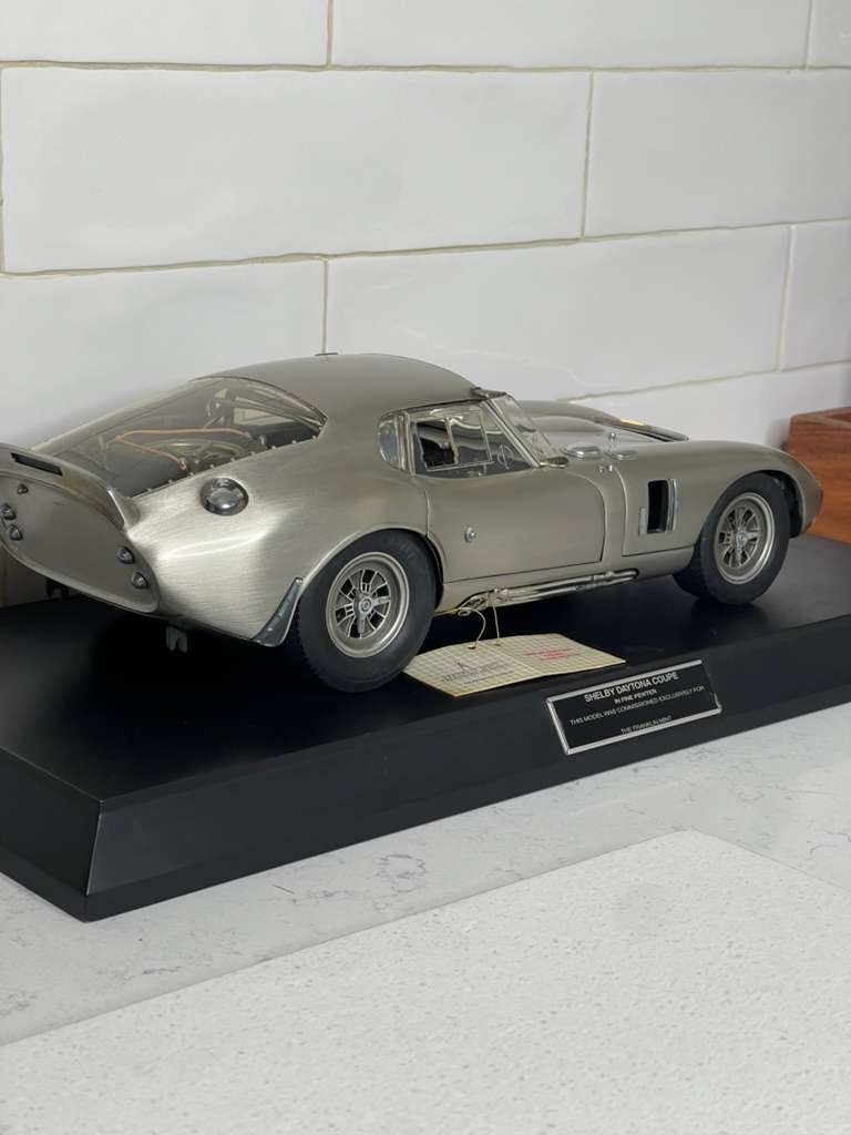 Franklin Mint Shelby Daytona Coupe In Fine Pewter 1:12 Scale with Stand