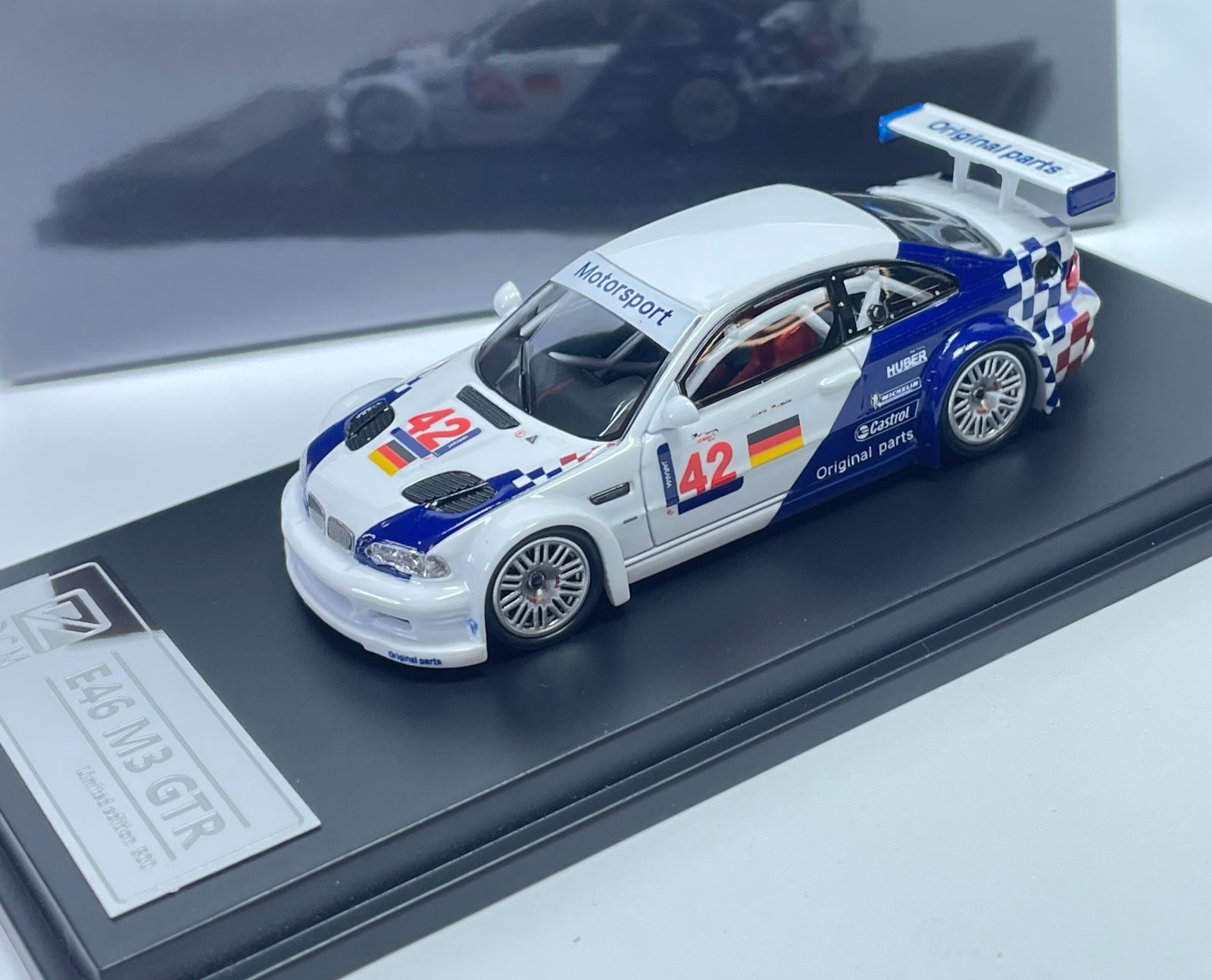 DCM 1/64 BMW E46 M3 GTR #42 Widebody Sports Diecast Car Model