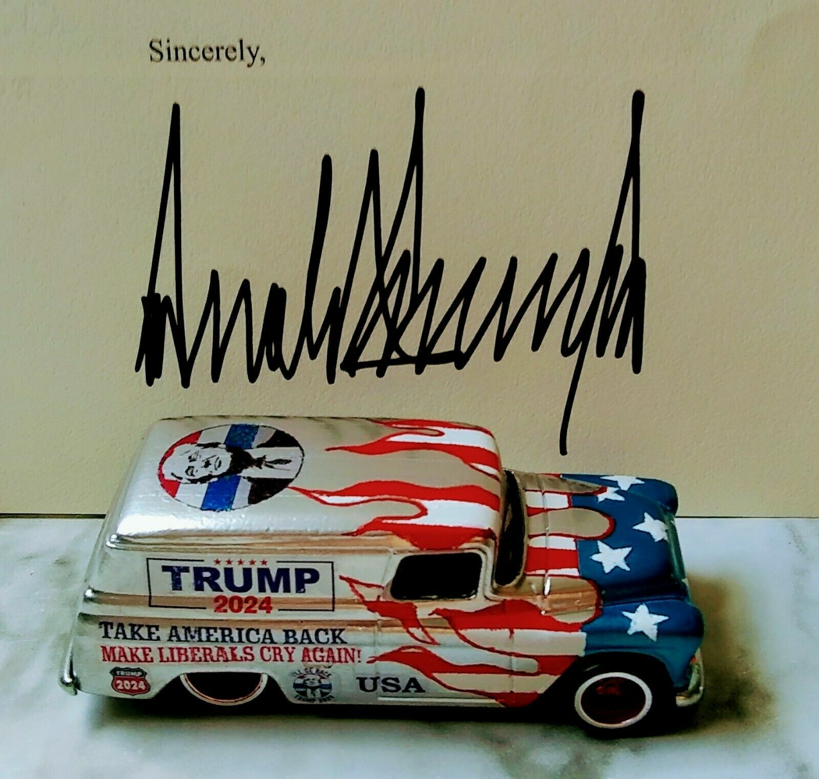 Clear 1:64 Waterslide Decal Trump 2024, VW JDM Silverado, MAGA, Garbage King