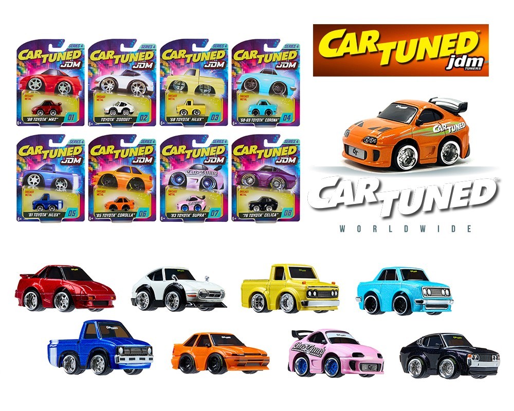 CarTuned Series 4 JDM Tuners Assortment Set of 8 Cars 1/64 OPENED BOX