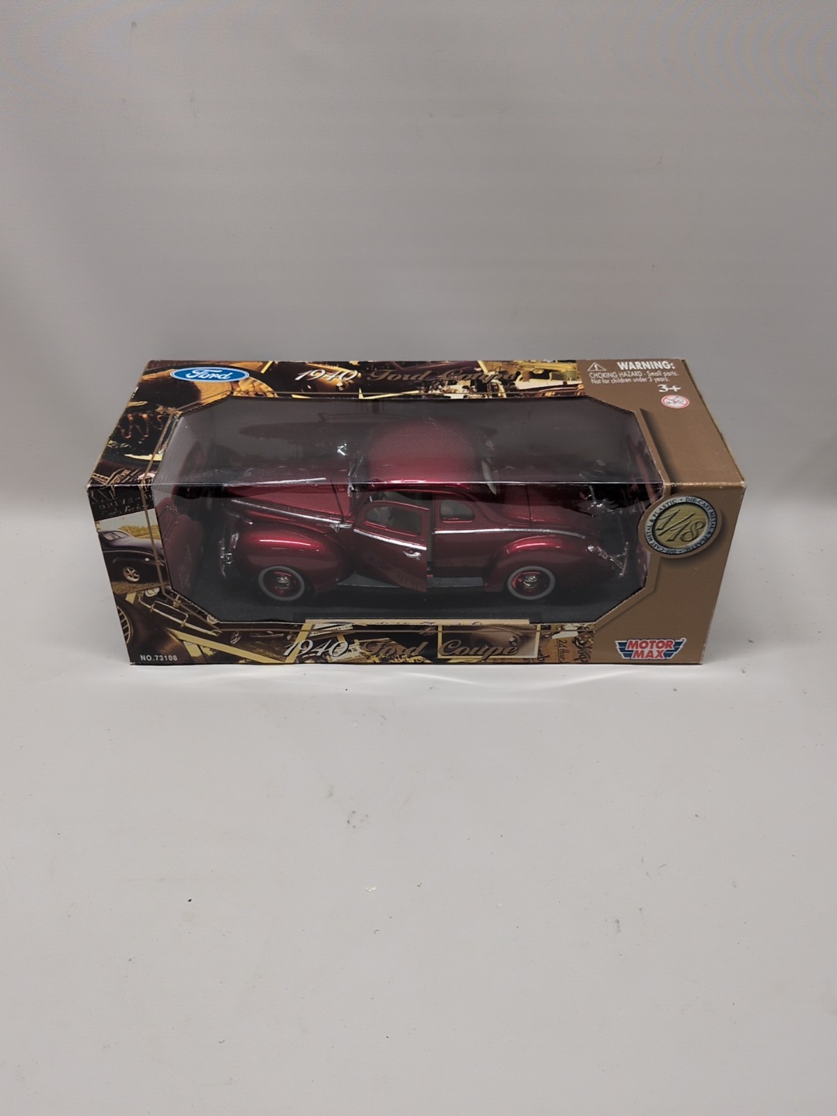 1940 Ford Coupe Flathead V-8 1:18 Scale Motor Max Diecast Metal NO 73108