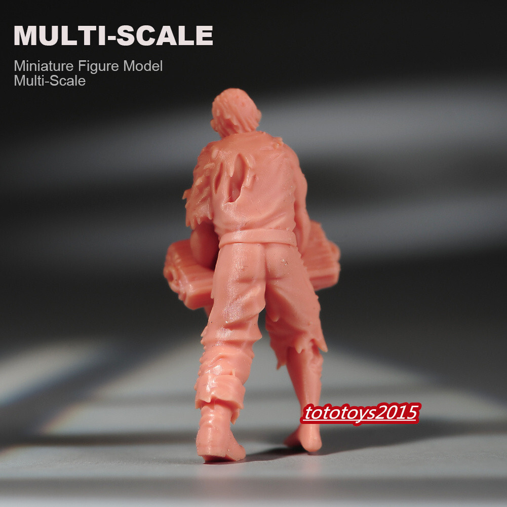 4pcs Unpainted 1/87 Zombie Scene Prop Miniatures Doll Figure Diorama For Car Toy
