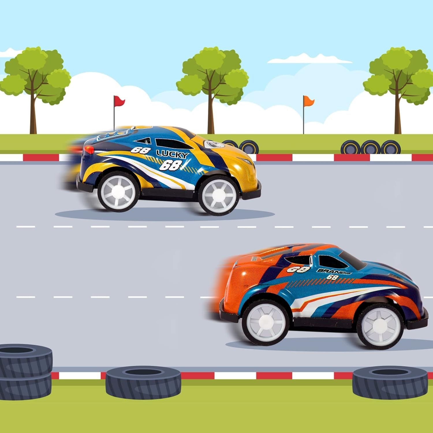 36PCS Mini Pull Back Cars for Kids Toddlers 3-5 4-8 Years Old, Race Cars Party