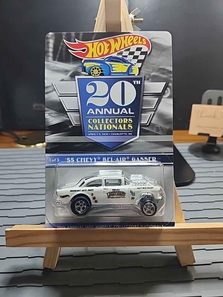 Hot Wheels 20th Nationals/Convention White ’55 Chevy Bel Air Gasser #1480/6500