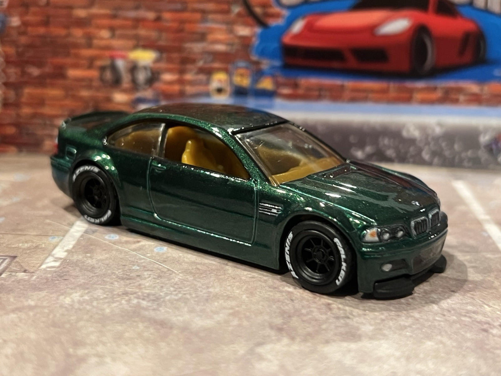 Hot Wheels BMW M3 E46 Green Power Trip Custom Real Rider Wheel Swap