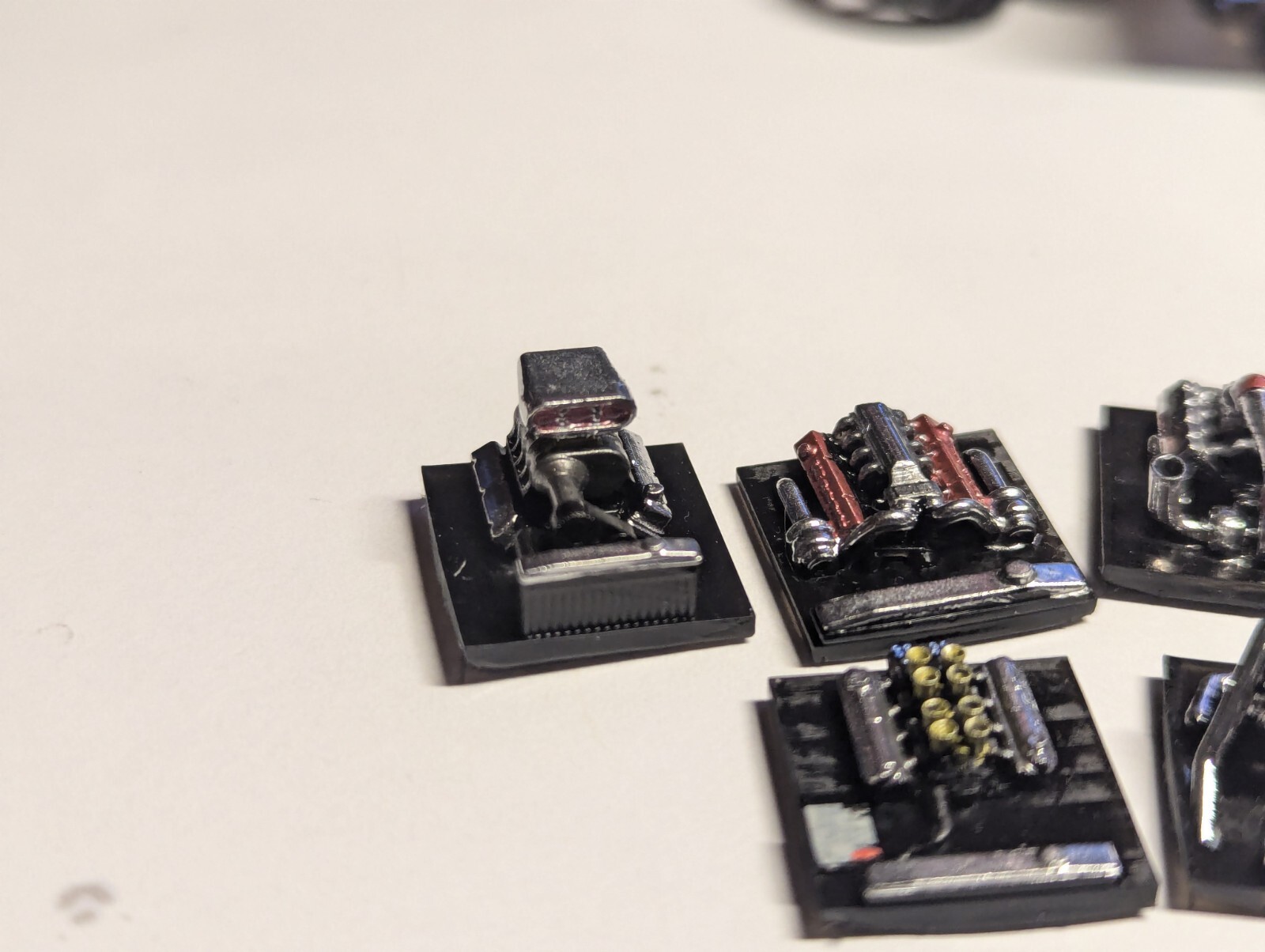 Custom 3D printed engines for M2 square body LOT of 6 (Painted)