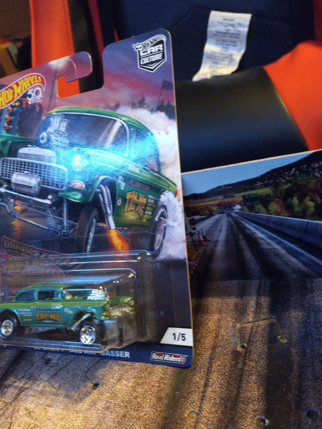 Hot Wheels Car Culture Drag Strip Demons ’55 Chevy Bel Air Gasser Damage Card