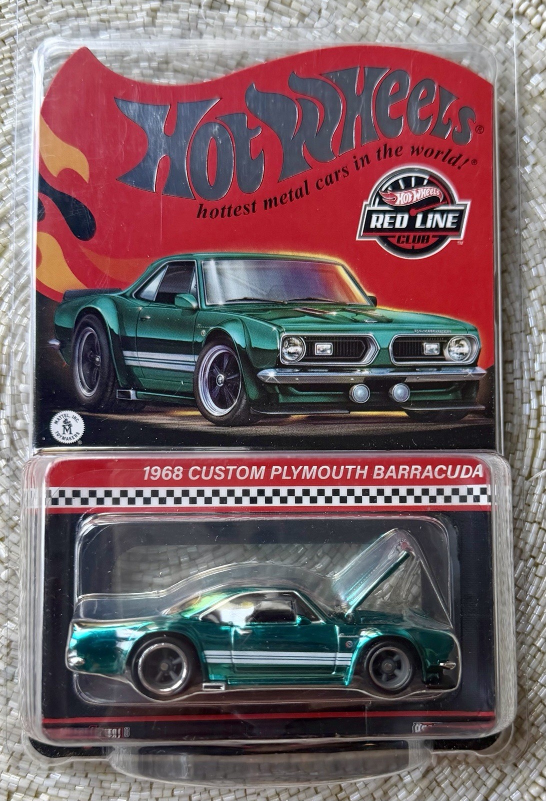 Hot Wheels Red Line Club 1968 Plymouth Barracuda Teal Special Edition Mint New