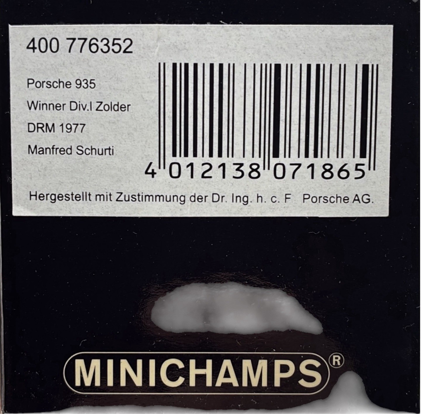Minichamps 1/43 Porsche 935 Jaegermeister DRM Div.1 1977 #52 400776352