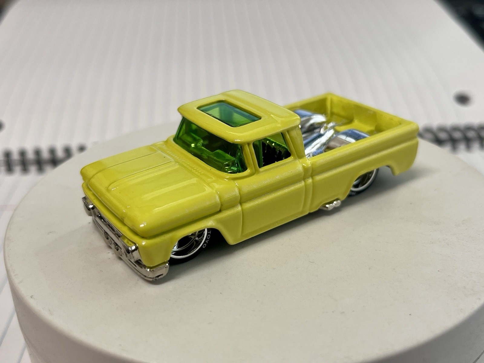 Hot Wheels ‘62 Chevy Truck Custom Yellow Pearl Paint & Wheel Swap