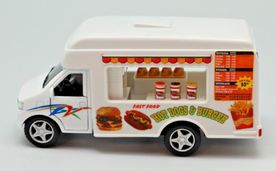 KiNSFUN Food Truck Die Cast Metal 5 inch Pullback Action
