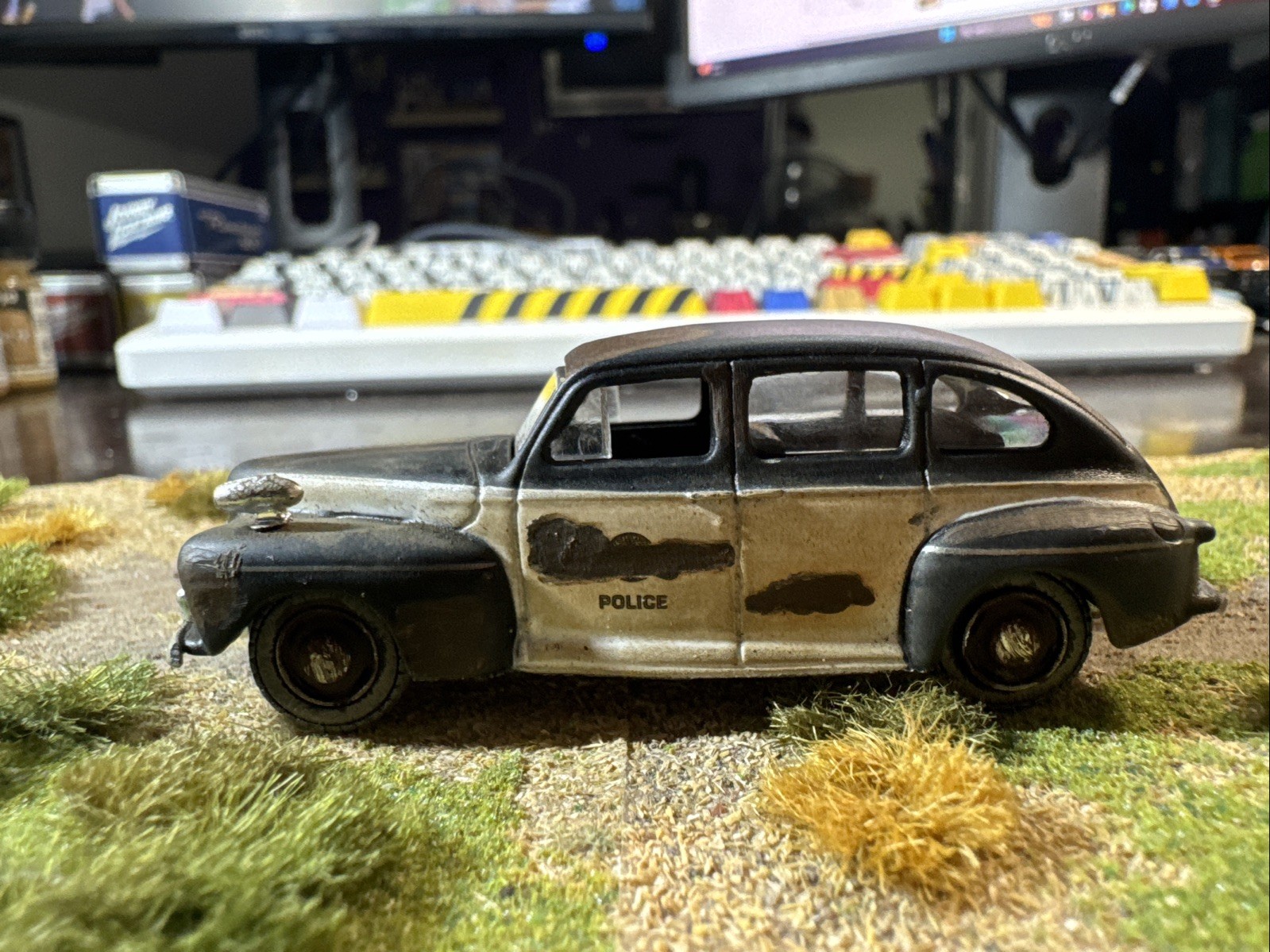 1947 Ford Sedan Police Car. Weathered Rusted Junkyard Barn Find.