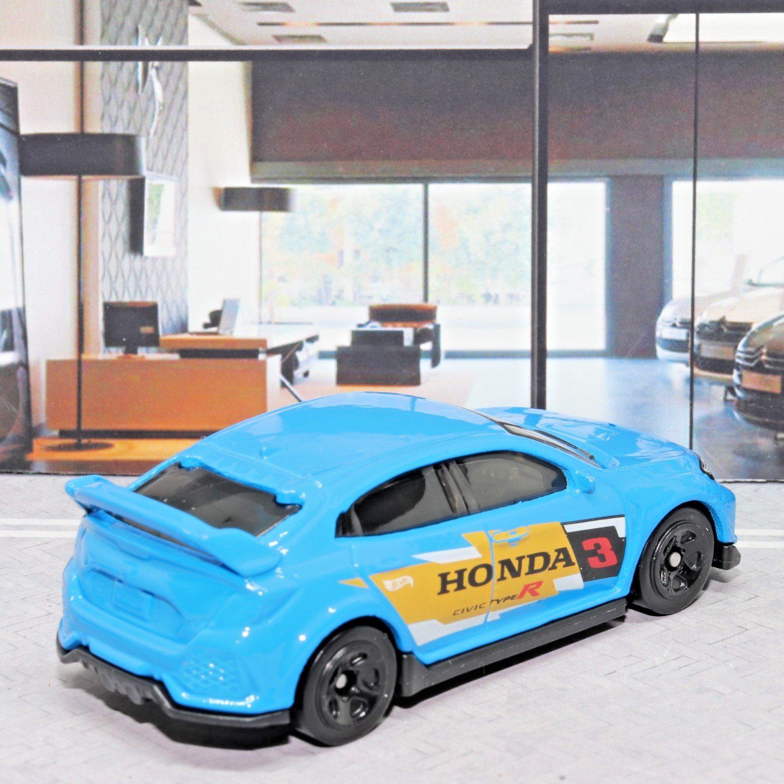 Hot Wheels-1:64 Scale-Honda Civic Type R 2018 Blue-Mint Condition as New-Blue