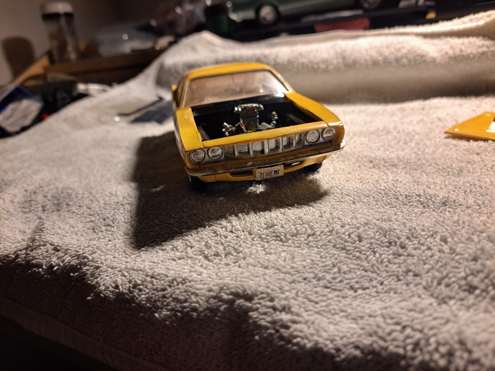 Yellow/Black Plymouth Barracuda ‘Cuda 426 HEMI Model Car, Used