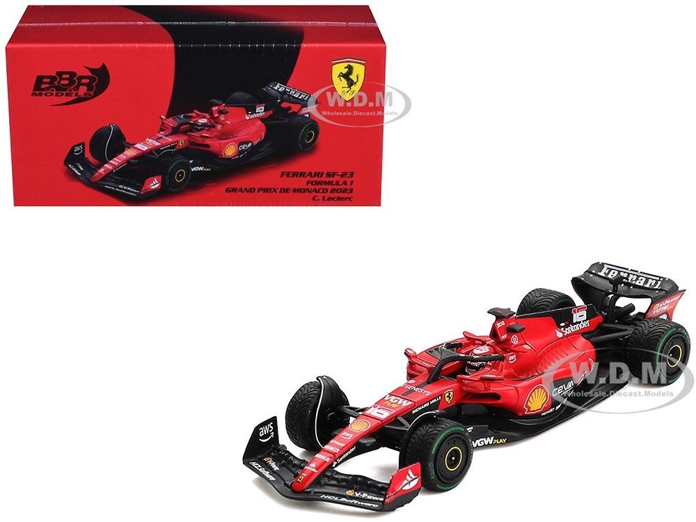 FERRARI SF-23 #16 LECLERC FORMULA ONE F1 MONACO GP 2023 1/64 BY BBR BBRFER64022
