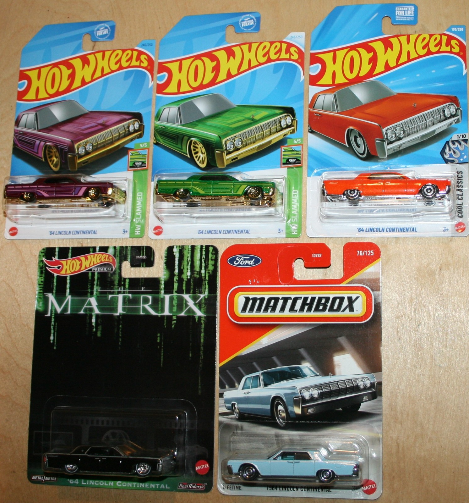 Hot Wheels MBX 64 LINCOLN CONTINENTAL Lot Of 5 2022-26 DOLLAR GENERAL The Matrix