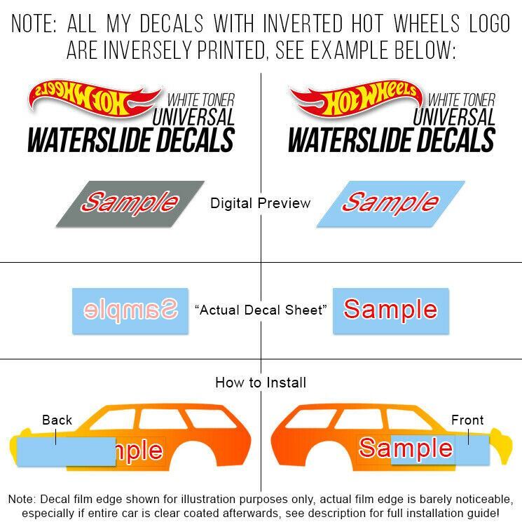 1/64 AZTECA SILVERADO Custom White Toner Universal WaterSlide Decal Hot Wheels