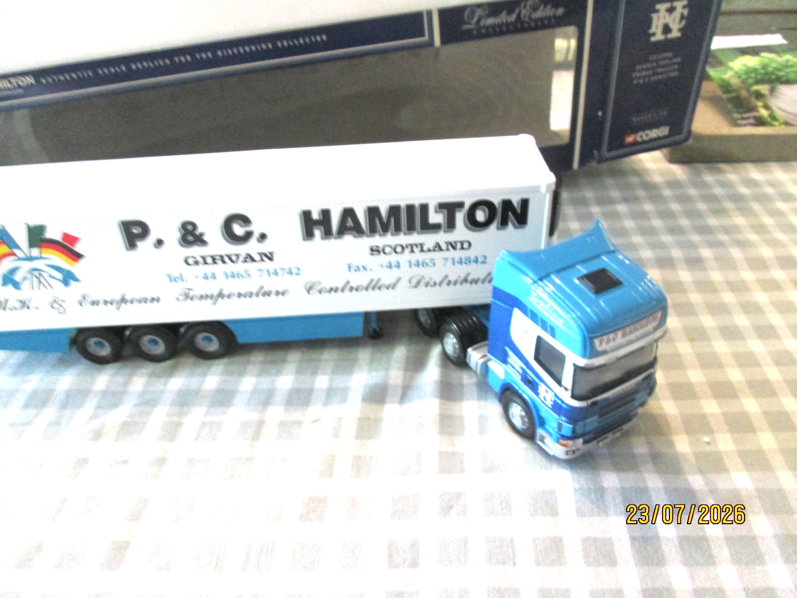 Corgi CC12906 1;50 – Scania Topline Fridge Trailer – P & C Hamilton-Boxed