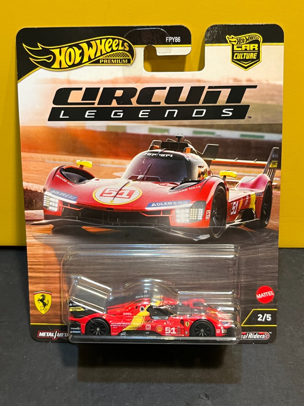 1/64 HOT WHEELS CIRCUIT LEGENDS PREMUIM 2/5 FERRARI 499P #51 RED