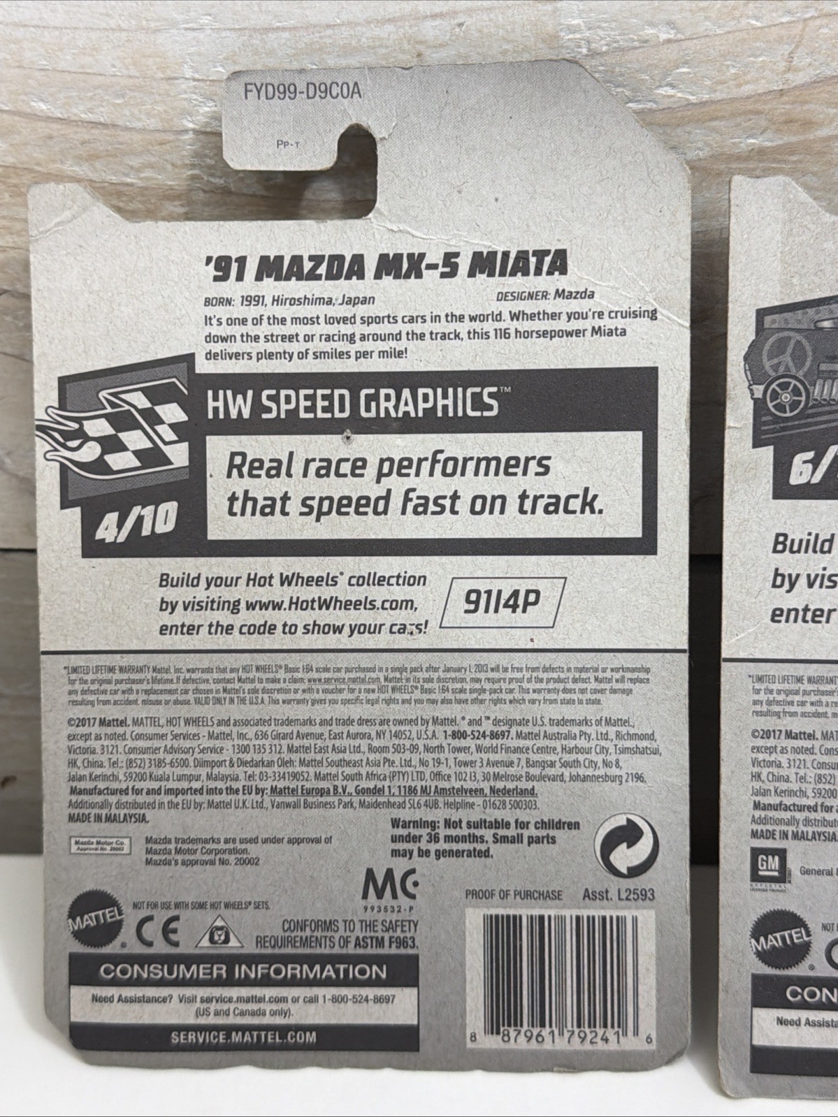 LOT of 2 Hot Wheels 83 Chevy Silverado & ’91 Mazda Miata MX-5 NEW
