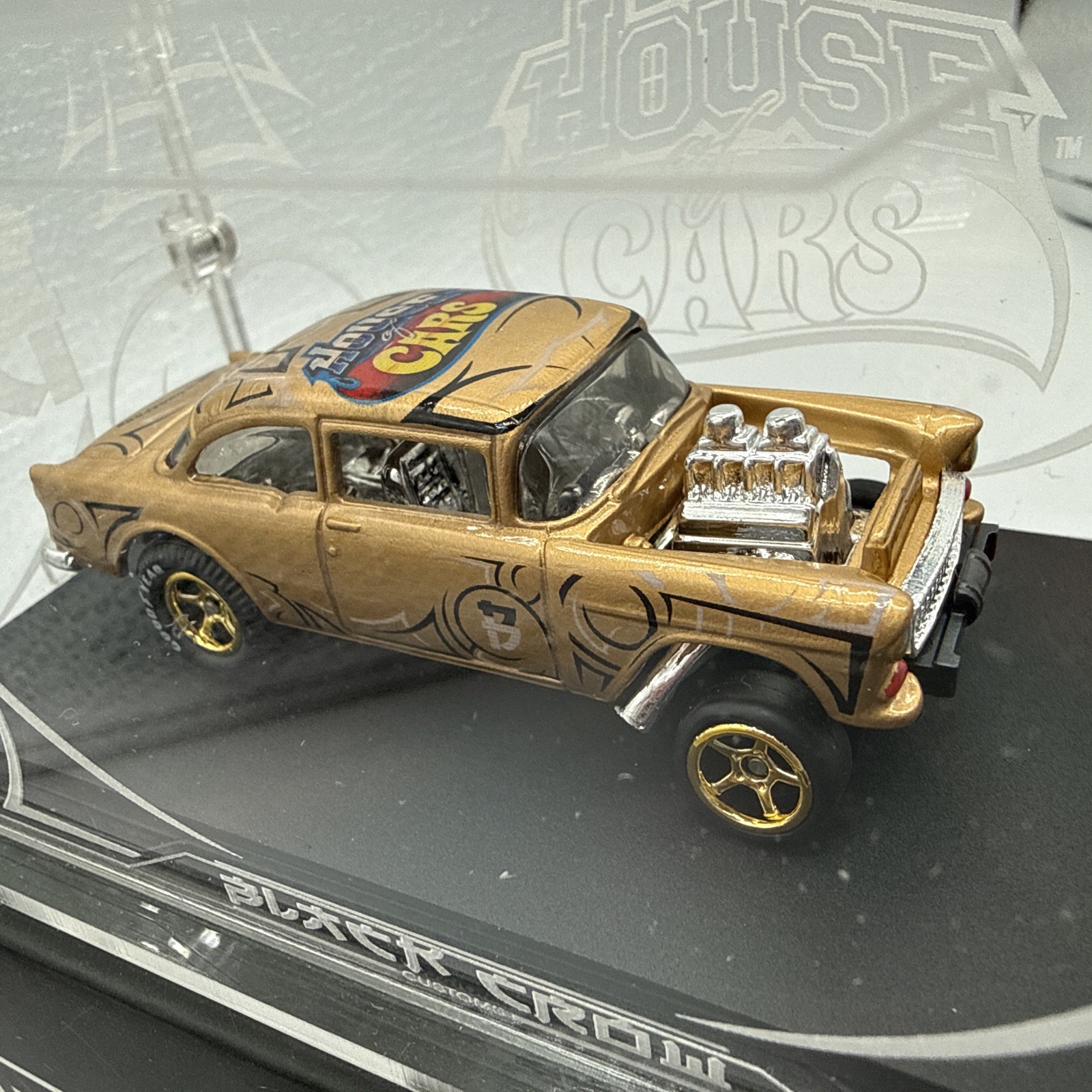 2024 BLACK CROW CUSTOMS Hot Wheels 55 CHEVY BEL AIR GASSER 39/50 House Of Cars