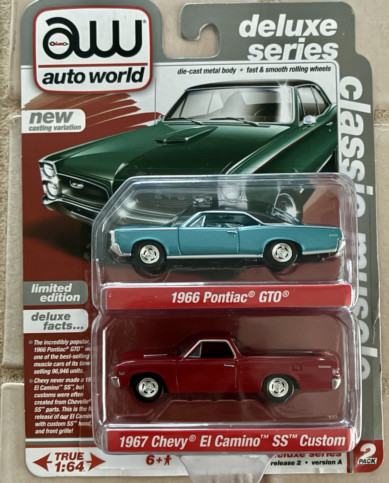 Auto World Deluxe Series ’66 Pontiac GTO & ’67 El Camino SS Classic Muscle 1:64