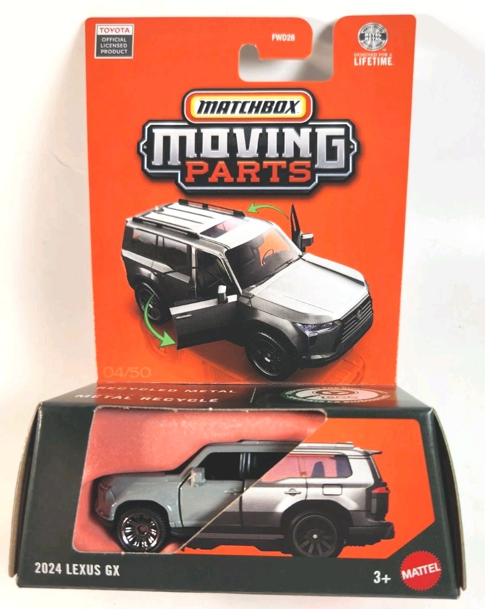 2 Car Lot Matchbox Moving Parts – ‘24 Lexus GX Gold(Tan) ’25 & Silver ’26