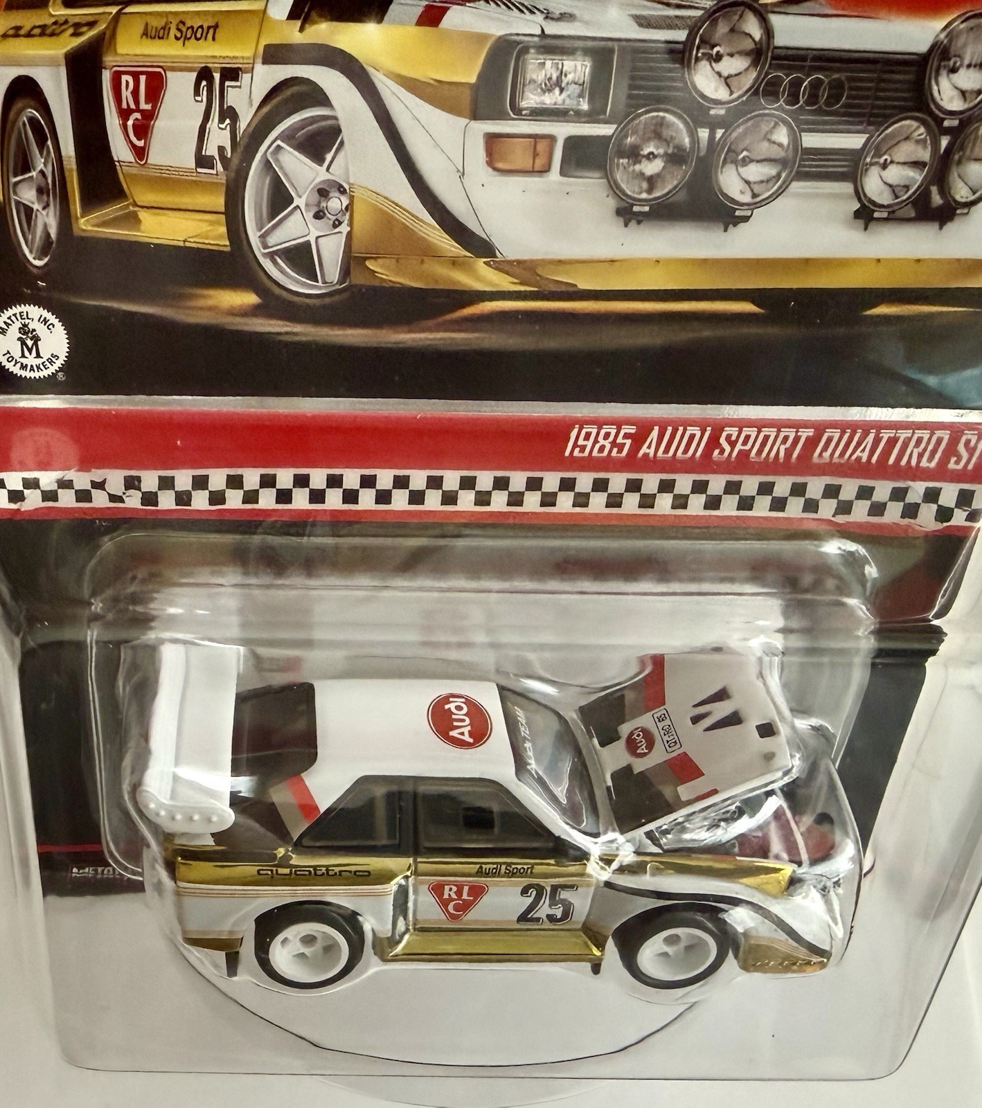 Hot Wheels RLC Club 1985 Audi Sport Quattro S1 Real Riders 1:64 White/Gold
