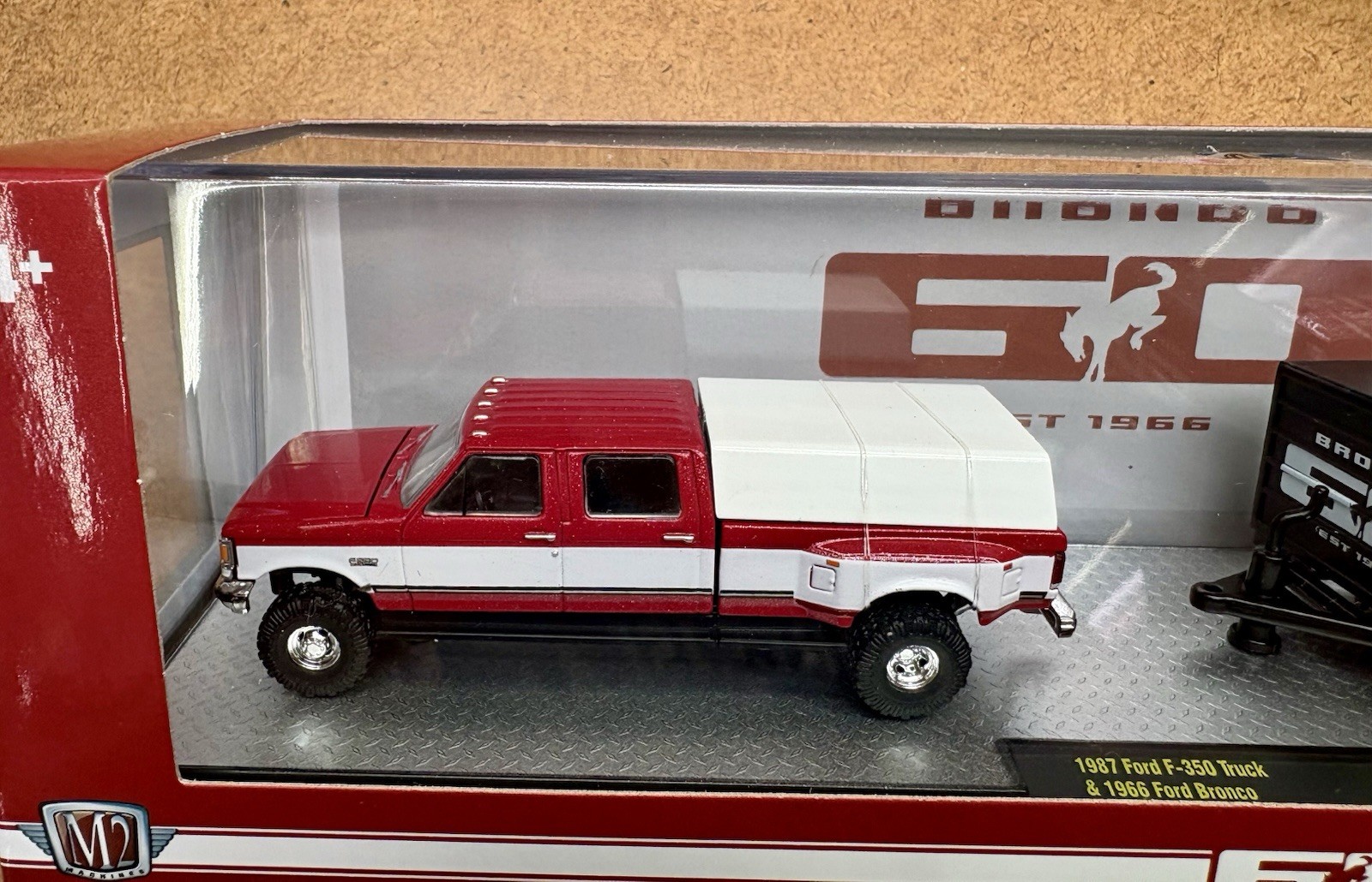 2026 M2 Machines Hauler 1987 Ford F350 Dually & 1966 Ford Bronco ❤️🤍