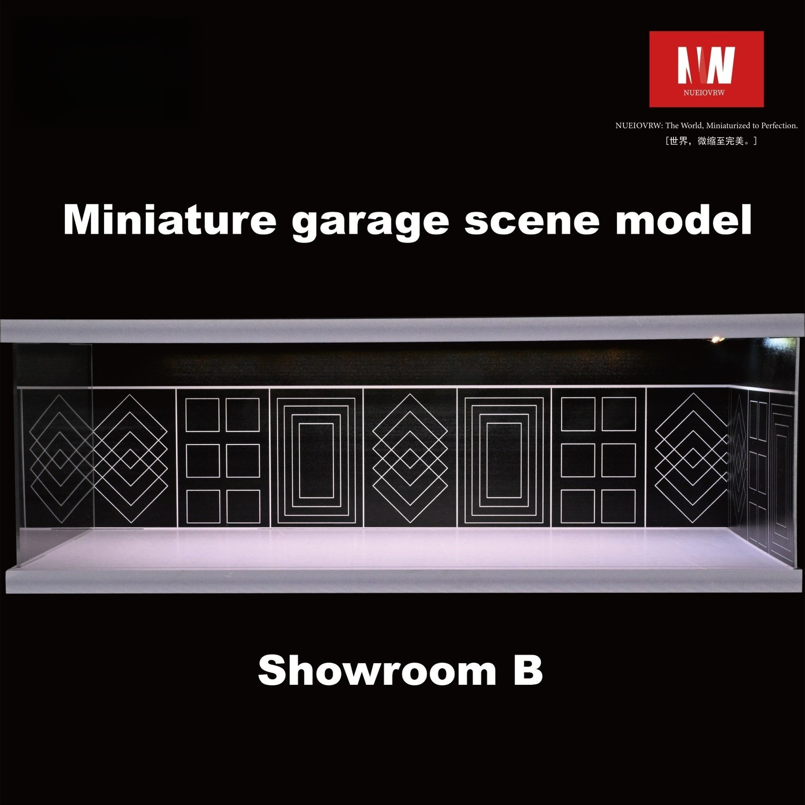 Diorama 1/64 Car Garage Model LED Lighting City Parking Lot Scene Model Gift Toy