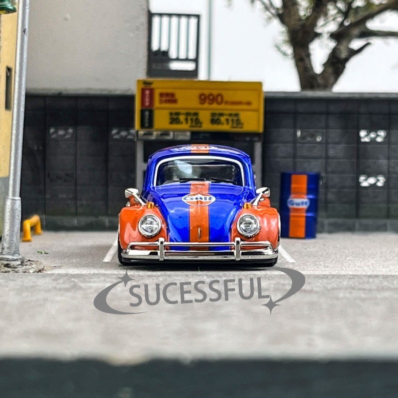 1:64 Volkswagen Beetle Pickup Gulf Livery Alloy Diecast Car Model In Stock