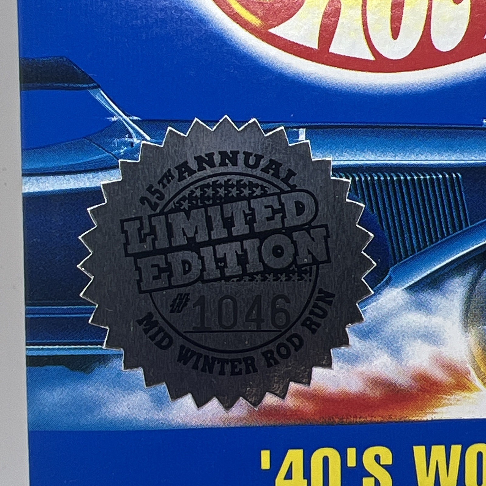 Hot Wheels 1940s Woodie 25th Annual Mid Winter Rod Run #11896 NRFP 1991 Neon Red
